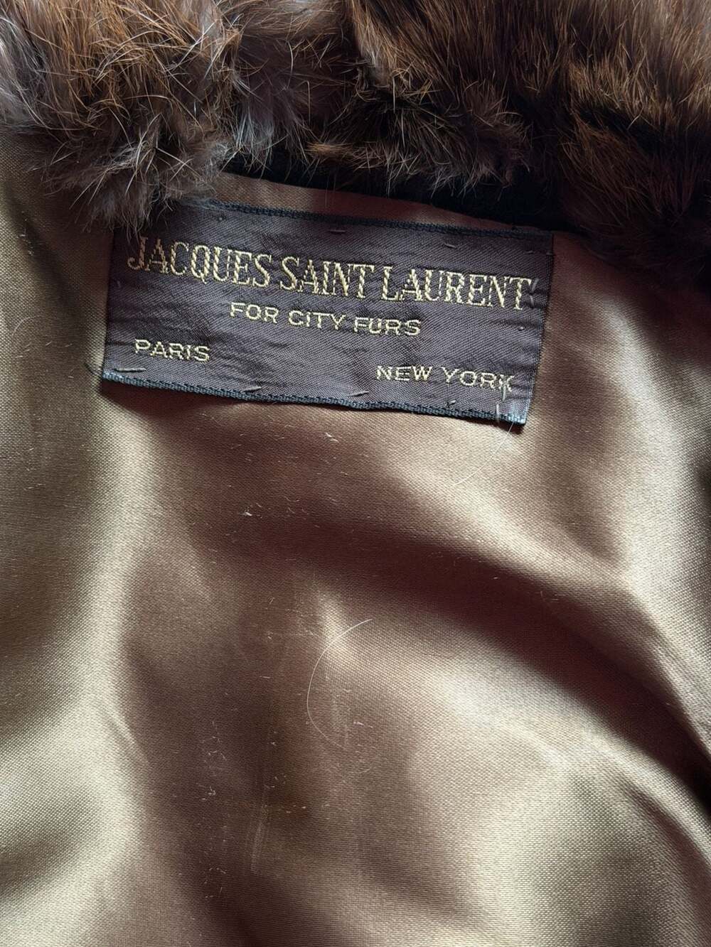 Vintage Jacques Saint Laurent for City Furs Brown Real Fur Jacket - Picture 2 of 7